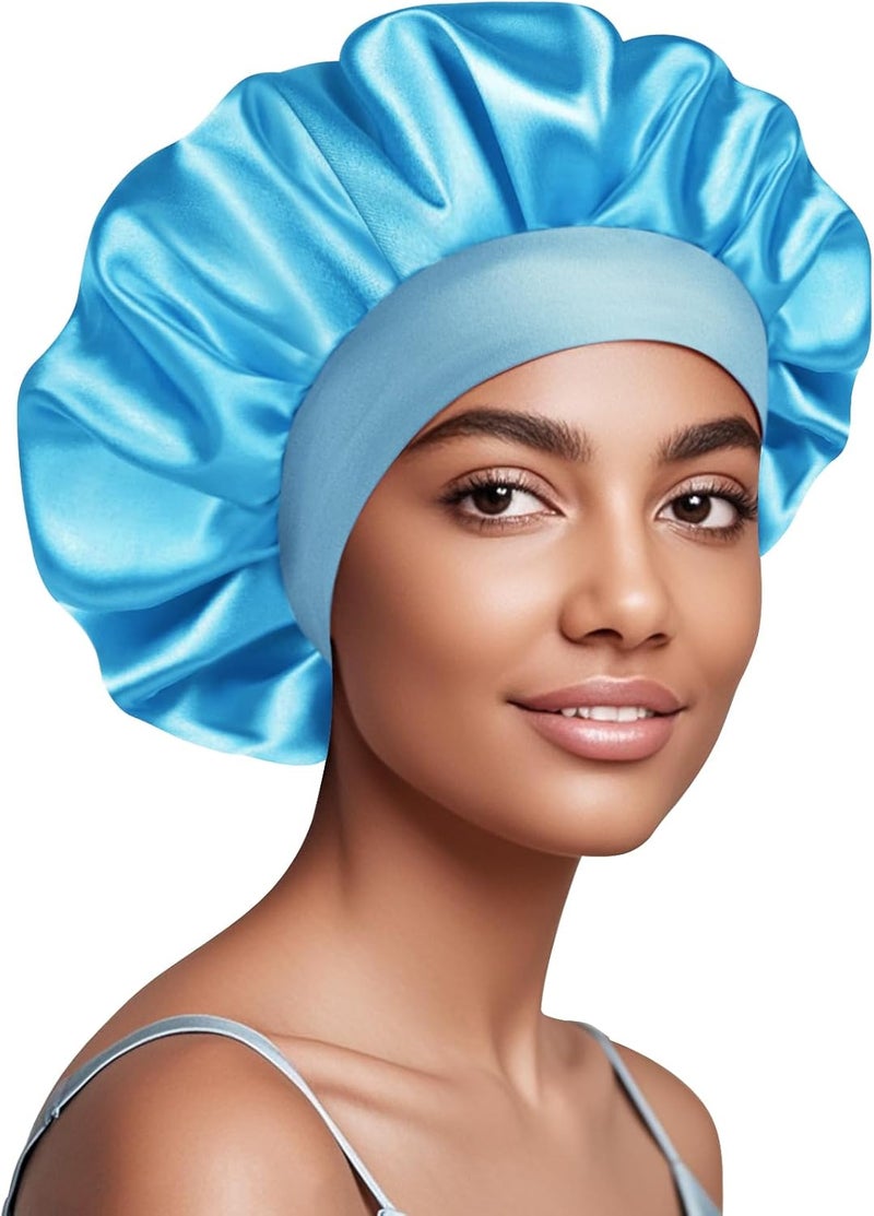 Doitory Store Satin Silk Bonnet for Sleeping, Soft Satin Lined Hair Bonnet for Women, Double Layer Sleep Nightcap - Image 1
